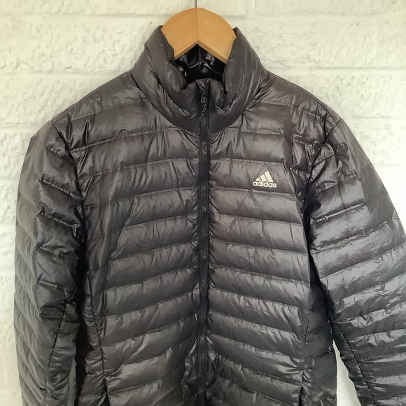 Adidas Lightweight Duck Down Quilted Jacket - Size M - Black - P2P 21” - Picture 6 of 8